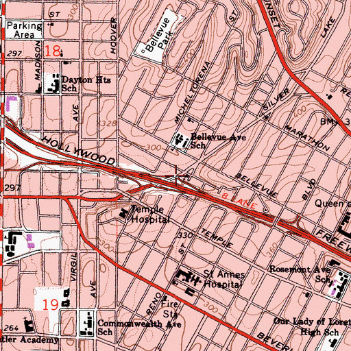 Topographic Map of Armenian Evangelical Brethren Church, CA