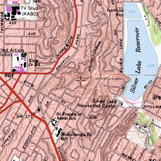 Topographic Map of Immaculate Conception Home for Girls, CA
