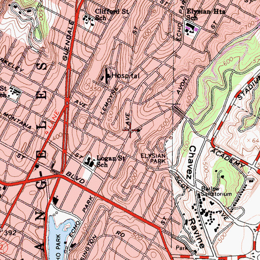 Topographic Map of Providence Congregational Christian Church, CA