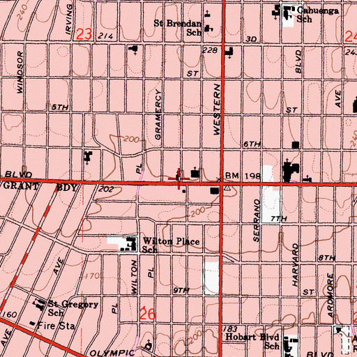 Topographic Map of Christ Church, CA