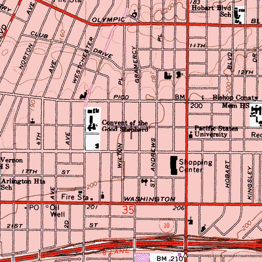 Topographic Map of Church of Divine Guidance, CA