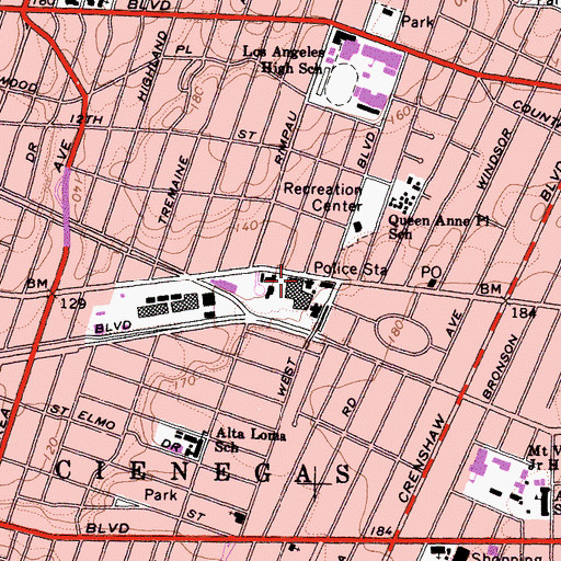 Topographic Map of Police Station Number 7 (historical), CA
