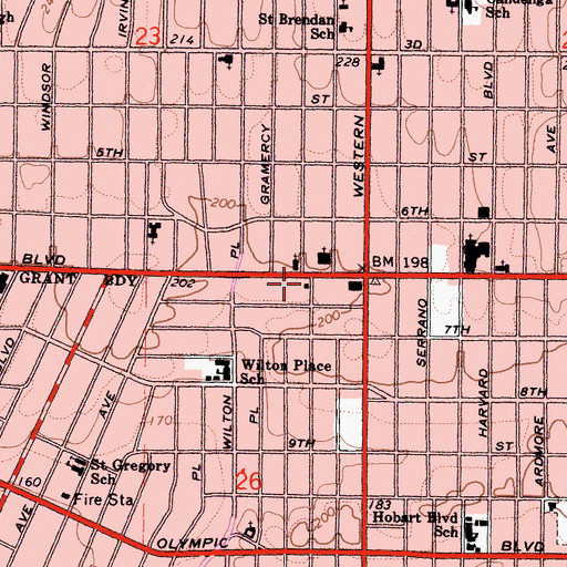 Topographic Map of Thirtysecond Church of Christ Scientist, CA