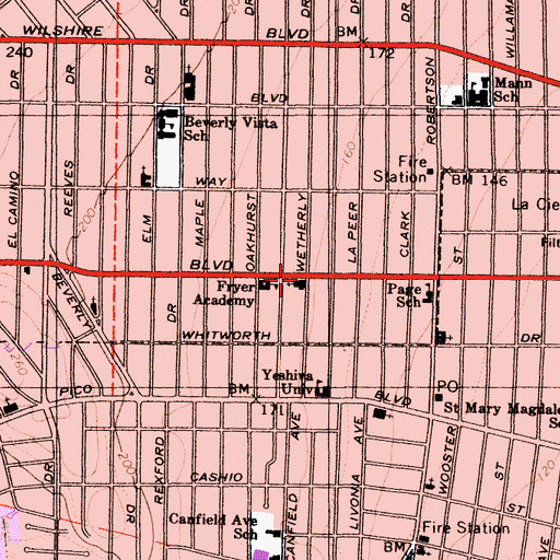 Topographic Map of Beth Jacob Synagogue, CA