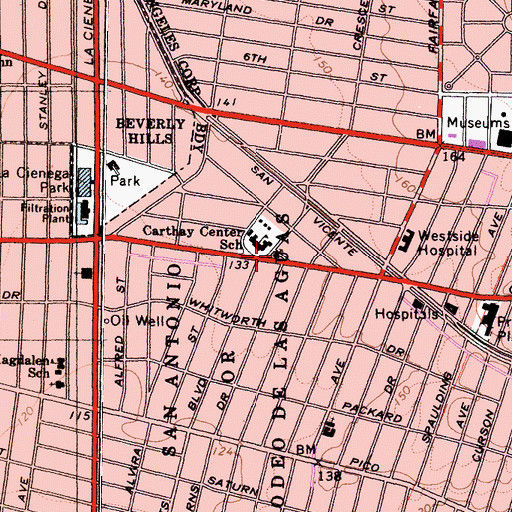Topographic Map of Church of Our Savior, CA