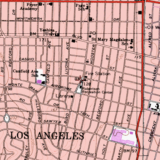 Topographic Map of Concordia Lutheran Church, CA