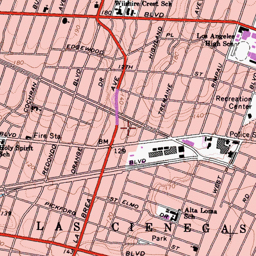 Topographic Map of Electrical Sub-Station Number 8, CA