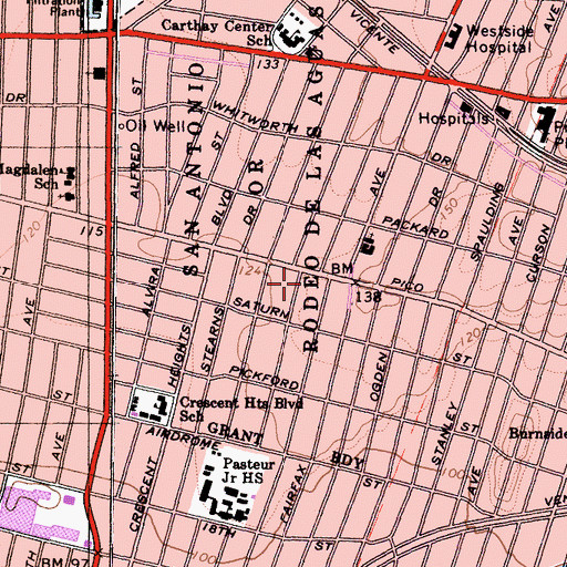 Topographic Map of Flora Terrace Convalescent Hospital, CA
