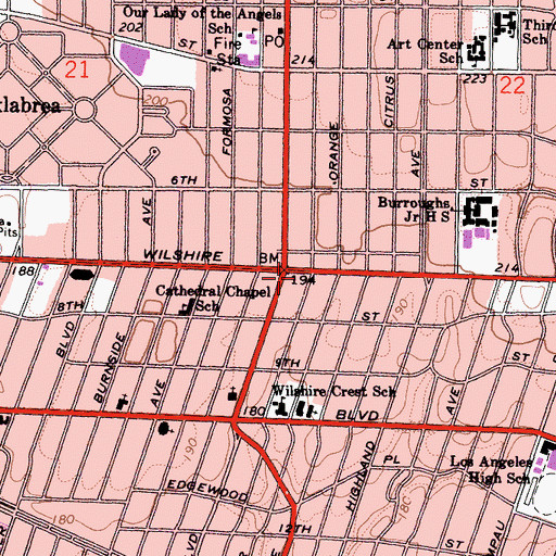 Topographic Map of Lindy Opera House, CA
