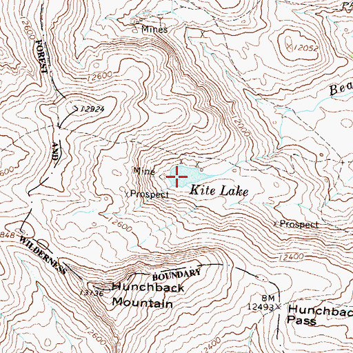 Topographic Map of Kite Lake, CO