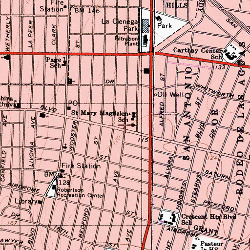 Topographic Map of Saint Mary Magdalen Roman Catholic Church, CA