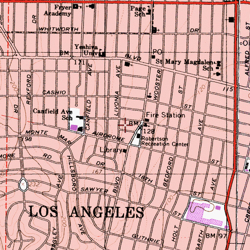 Topographic Map of Workmans Circle Education Center, CA