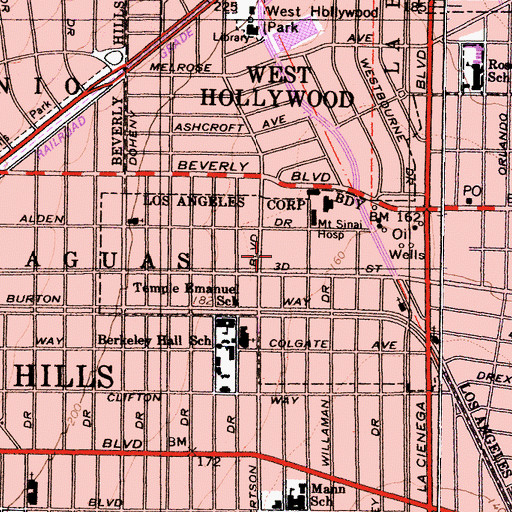 Topographic Map of Robertson Plaza, CA