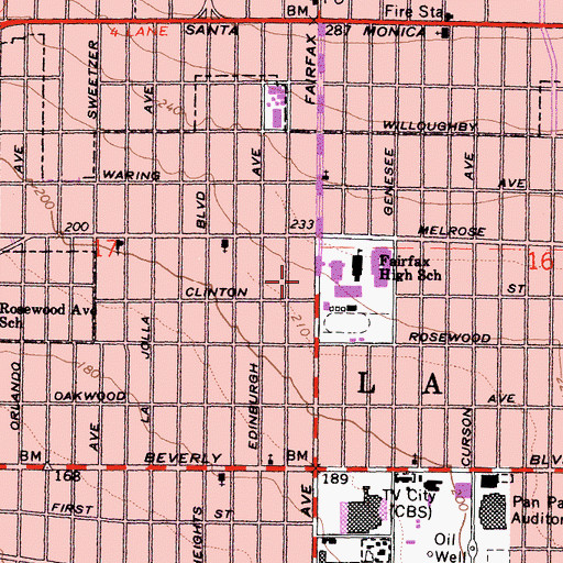 Topographic Map of Kennedy Convalescent Hospital, CA