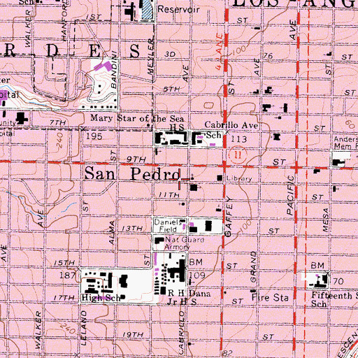 Topographic Map of Bethany Foursquare Church, CA