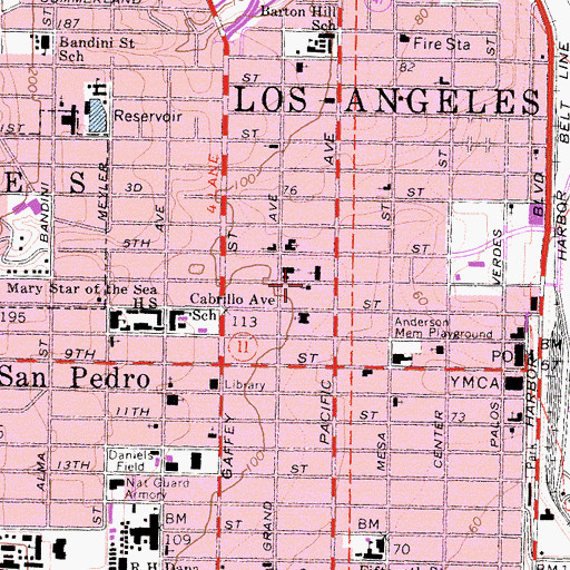 Topographic Map of Calvary Pentecostal Church of God, CA