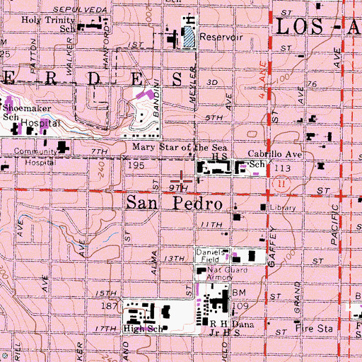 Topographic Map of Church of Christ, CA