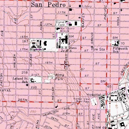 Topographic Map of Free Methodist Church, CA