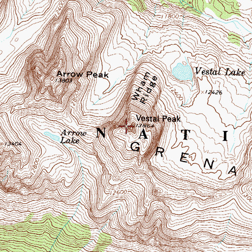 Topographic Map of Vestal Peak, CO