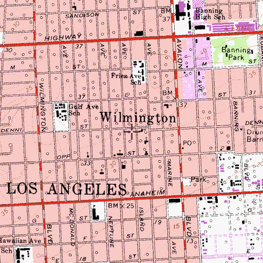 Topographic Map of Reorganized Church of Jesus Christ of Latter Day Saints, CA