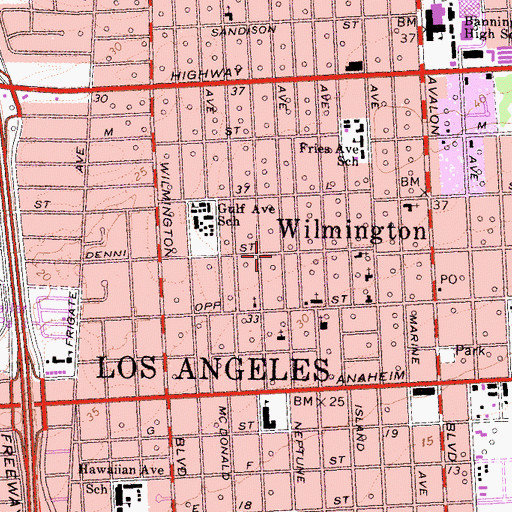 Topographic Map of Thirtythird Church of Christ Scientist, CA