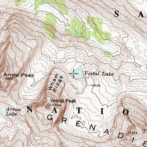 Topographic Map of Vestal Lake, CO