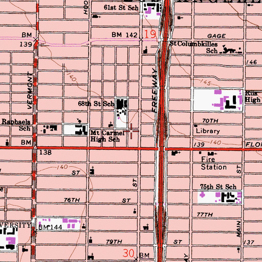 Topographic Map of Baptist Indian Bible Center, CA