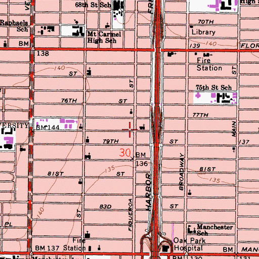 Topographic Map of Grace Church, CA