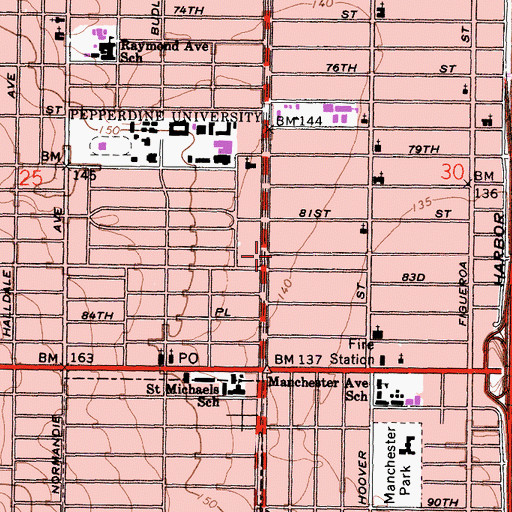 Topographic Map of Hancock Post Office - John W Marshall Station, CA
