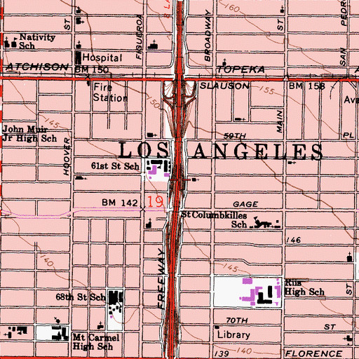 Topographic Map of Saint Stephen Baptist Church, CA