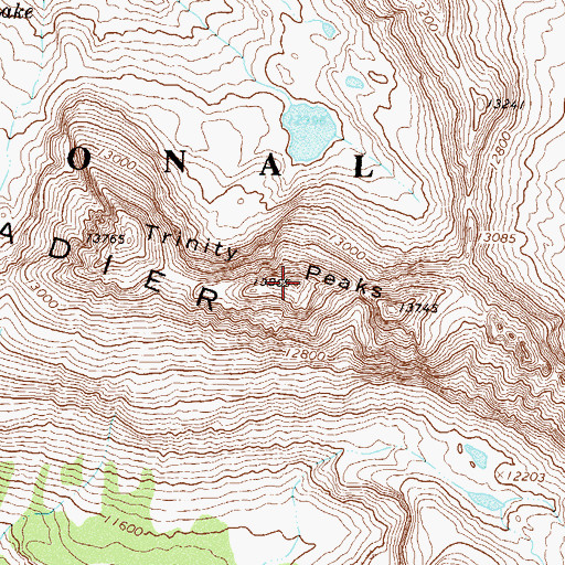 Topographic Map of Trinity Peaks, CO