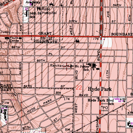 Topographic Map of Dunlap Sanitarium, CA