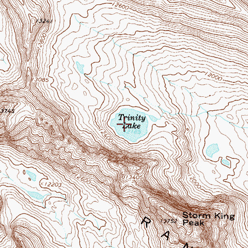 Topographic Map of Trinity Lake, CO