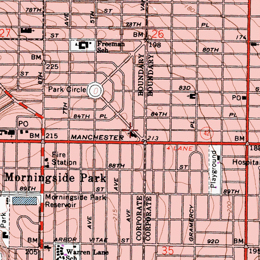 Topographic Map of Kingdom Hall of Jehovahs Witnesses, CA