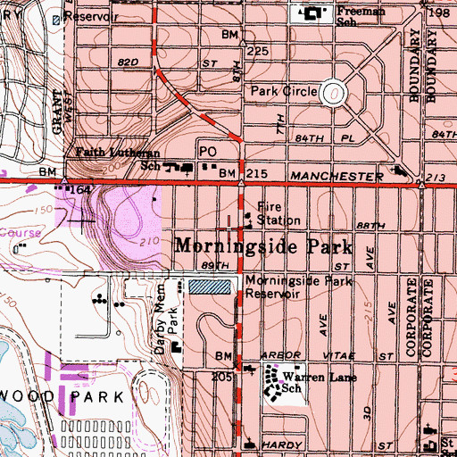 Topographic Map of Morningside United Church of Christ, CA