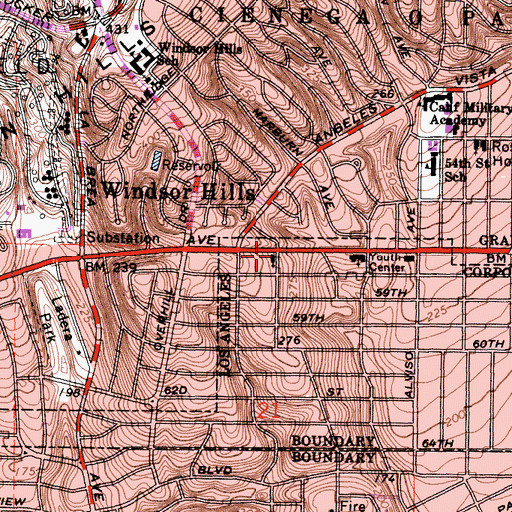 Topographic Map of Mount Calvary Episcopal Church, CA