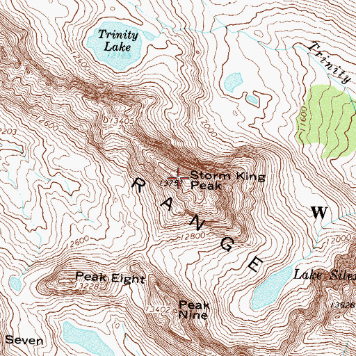 Topographic Map of Storm King Peak, CO
