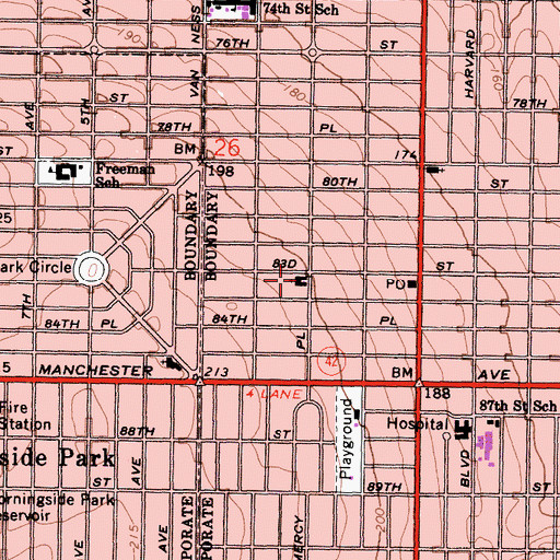 Topographic Map of Saint Marks United Methodist Church, CA