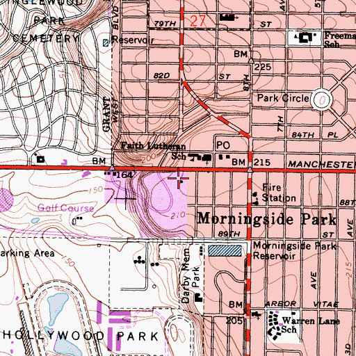 Topographic Map of Second Church of Christ Scientist, CA