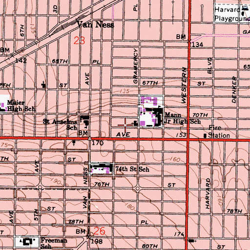 Topographic Map of Western Knoll Congregational Church, CA