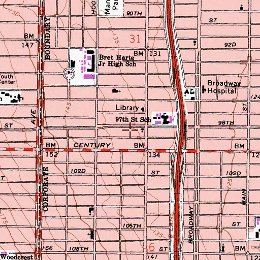 Topographic Map of Brightthrone Baptist Church, CA