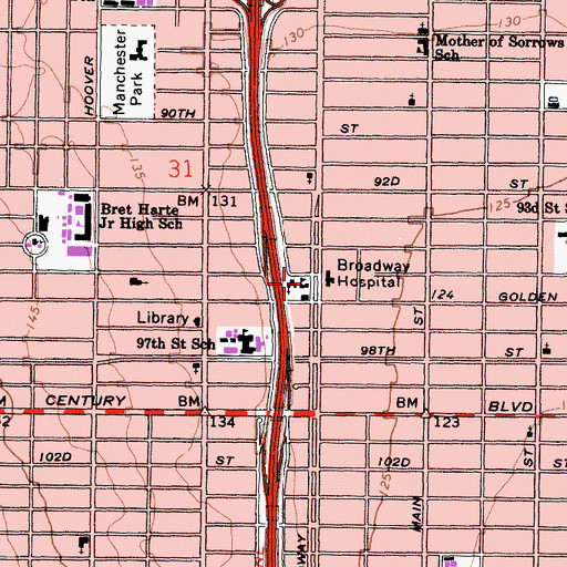 Topographic Map of Faith Lutheran Parish School, CA