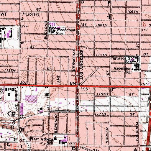 Topographic Map of Mount Rainier Convalescent Hospital, CA