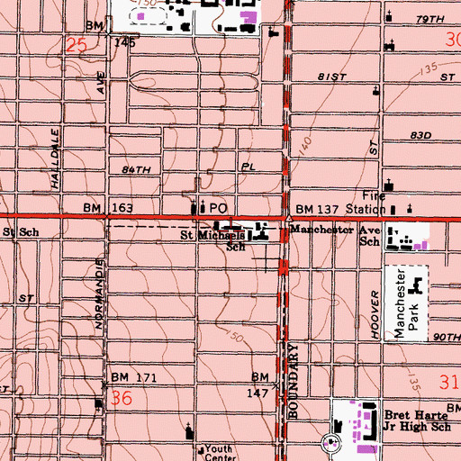 Topographic Map of Saint Michaels Convent, CA