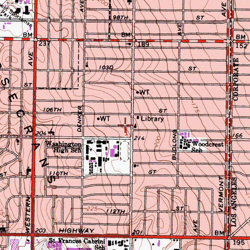 Topographic Map of The Greater Circle Mission, CA