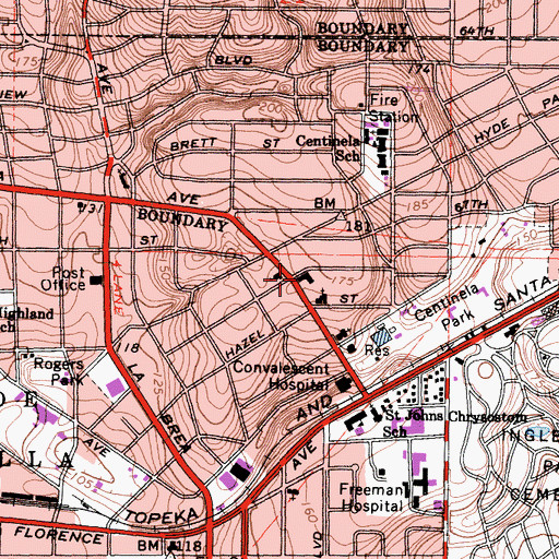 Topographic Map of Calvary Assembly Church, CA