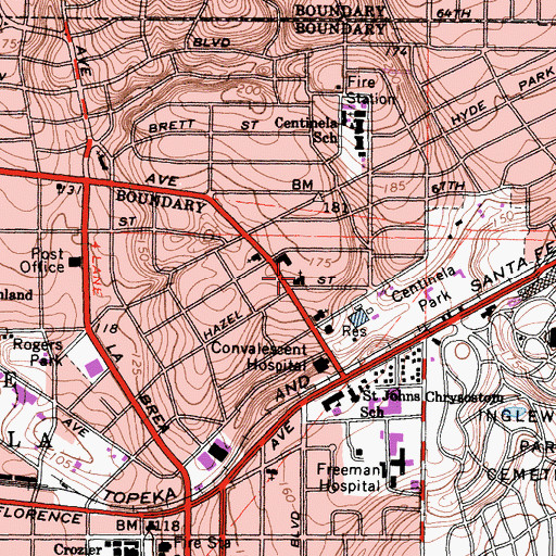 Topographic Map of Calvary Full Gospel Assembly Church, CA