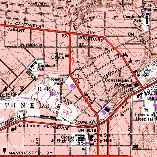Topographic Map of Church of Religious Science, CA