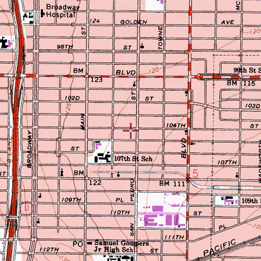 Topographic Map of Bethel Baptist Church, CA