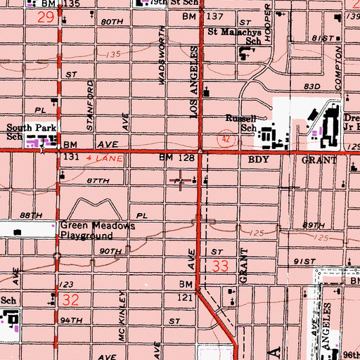 Topographic Map of First Antioch Baptist Church, CA